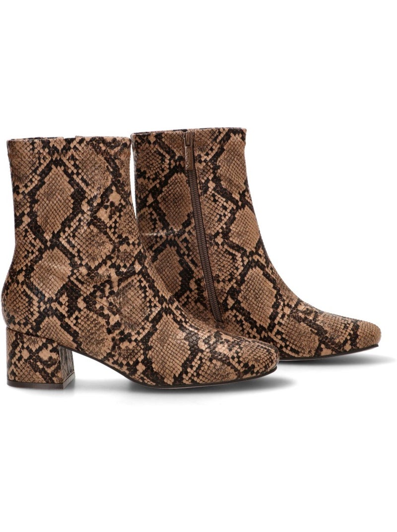 Botin weekend mujer tacón medio - etika Negro Verde - Kiabi