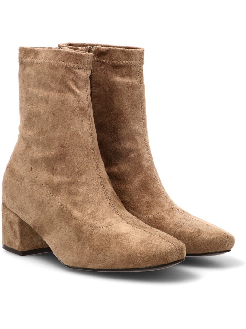 Botin weekend mujer tacón medio - etika Taupe - Kiabi