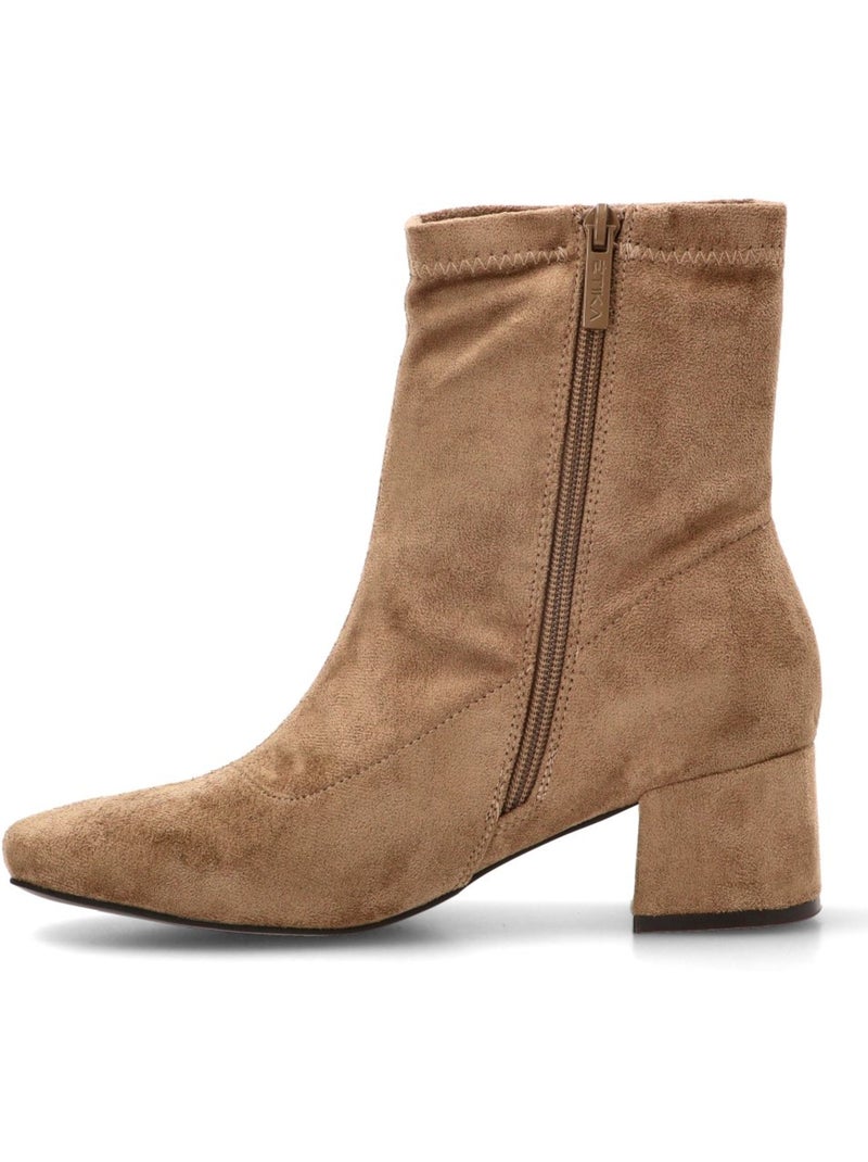 Botin weekend mujer tacón medio - etika Taupe - Kiabi