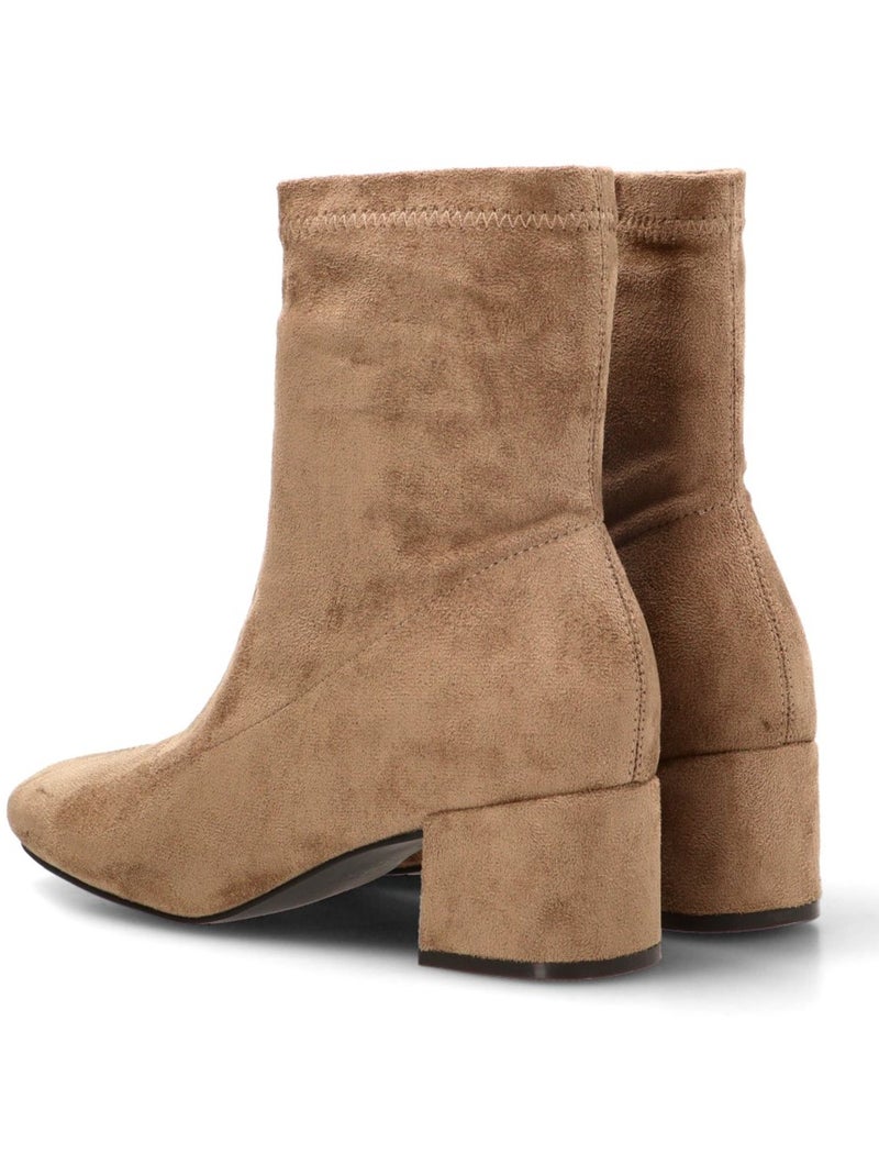 Botin weekend mujer tacón medio - etika Taupe - Kiabi