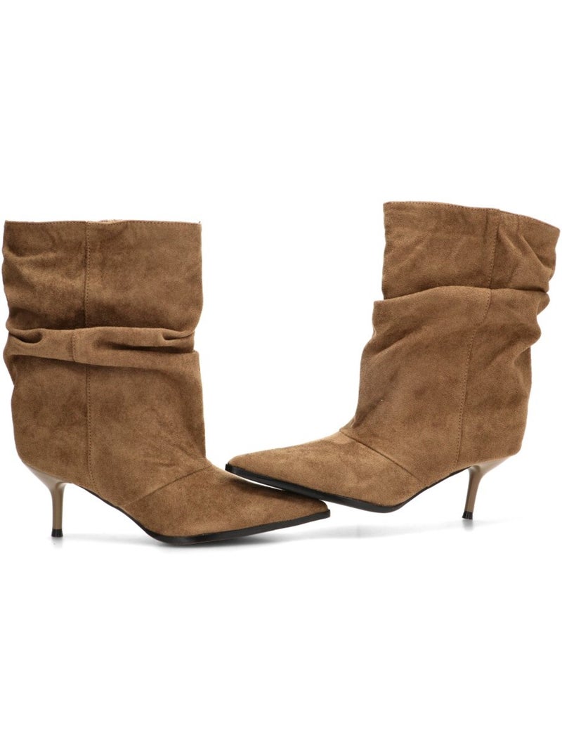 Botin weekend mujer tacón medio - etika Taupe - Kiabi