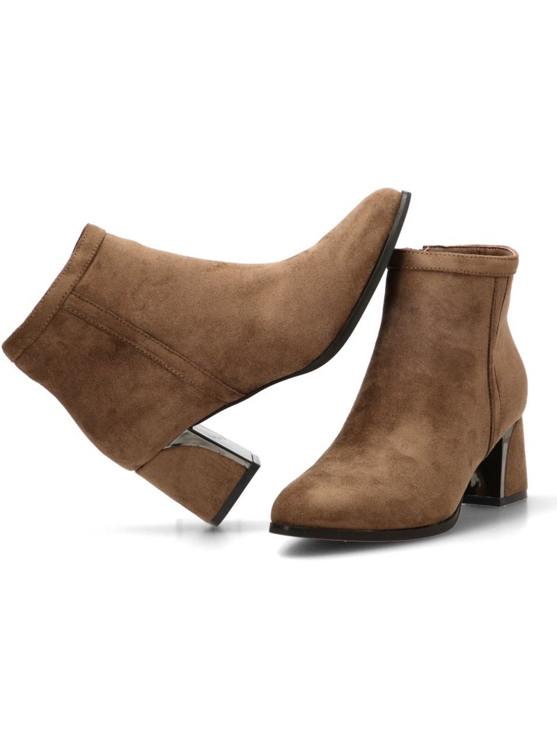 Botin weekend mujer tacón medio - etika Taupe - Kiabi
