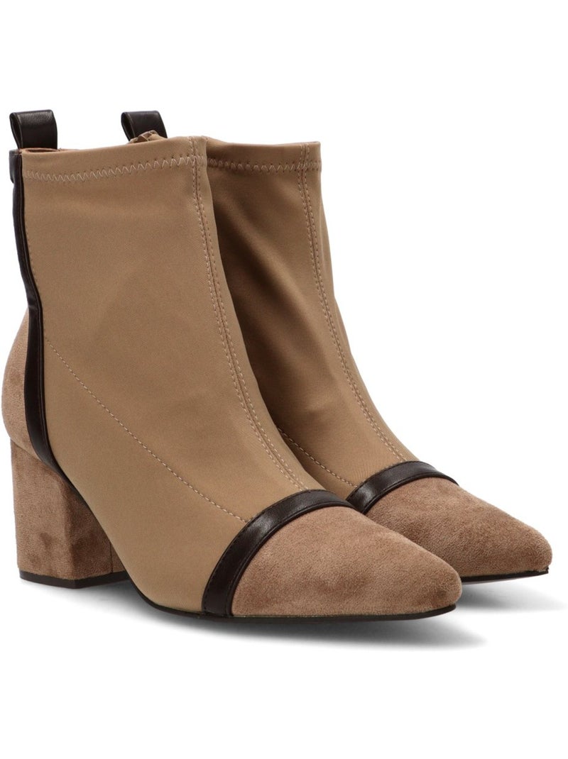 Botin weekend mujer tacón medio - etika Taupe - Kiabi