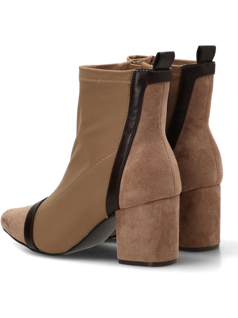Botin weekend mujer tacón medio - etika Taupe - Kiabi