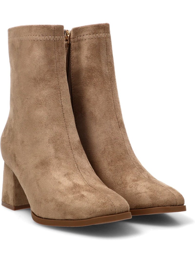 Botin weekend mujer tacón medio - etika Taupe - Kiabi