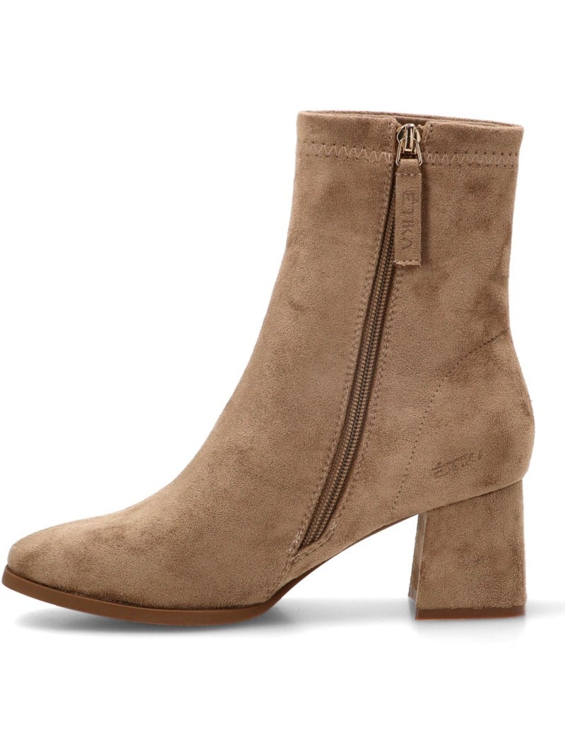 Botin weekend mujer tacón medio - etika Taupe - Kiabi