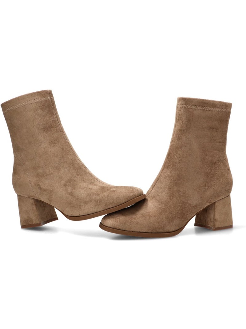 Botin weekend mujer tacón medio - etika Taupe - Kiabi