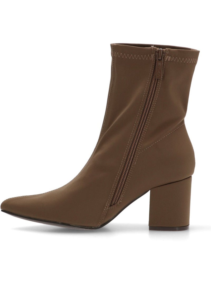 Botin Weekend Mujer Tacón Medio - Etika Taupe - Kiabi