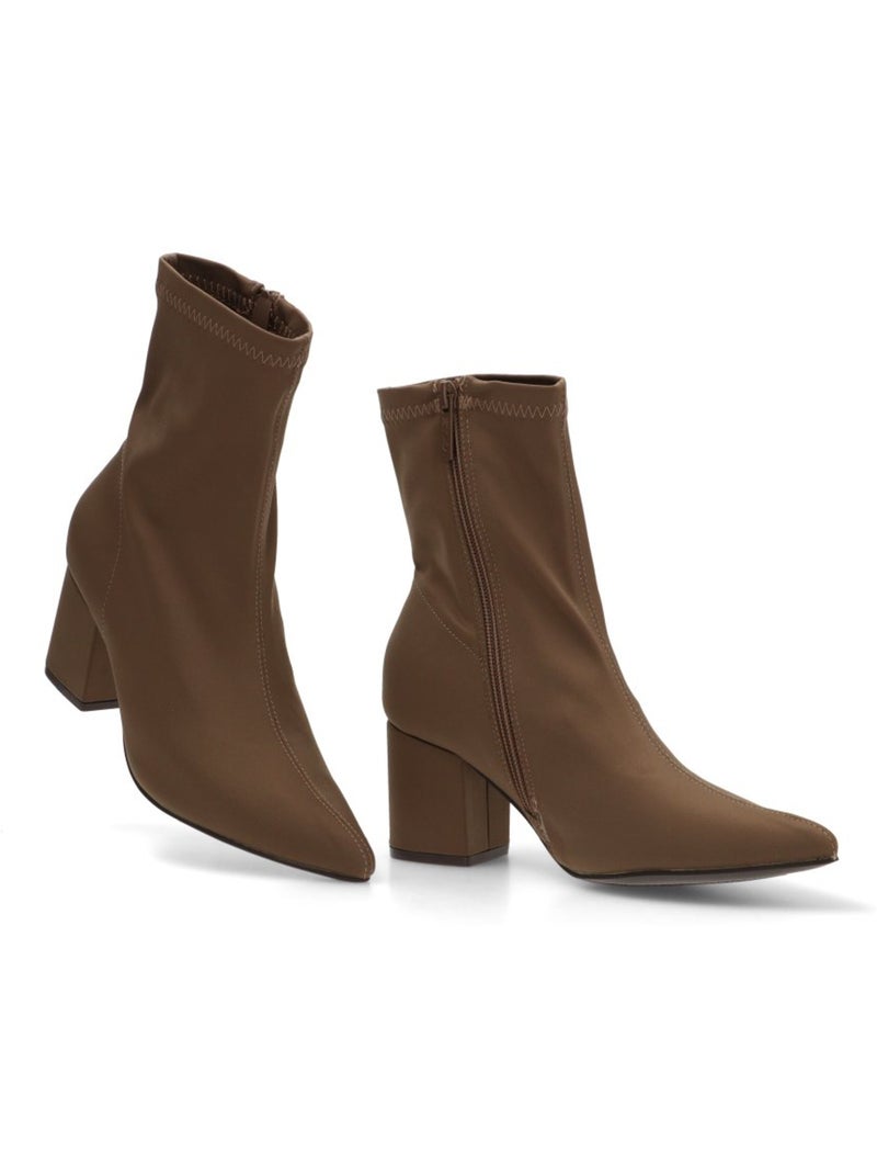 Botin Weekend Mujer Tacón Medio - Etika Taupe - Kiabi