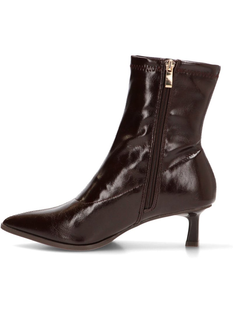 Botin weekend mujer tacón medio - isteria Marrón capuchino - Kiabi