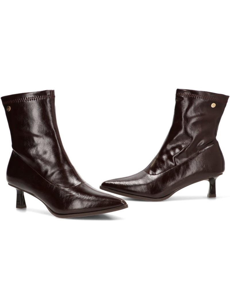 Botin weekend mujer tacón medio - isteria Marrón capuchino - Kiabi