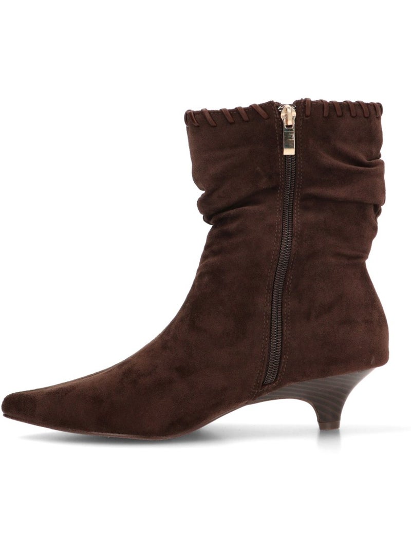 Botin weekend mujer tacón medio - isteria Marrón capuchino - Kiabi