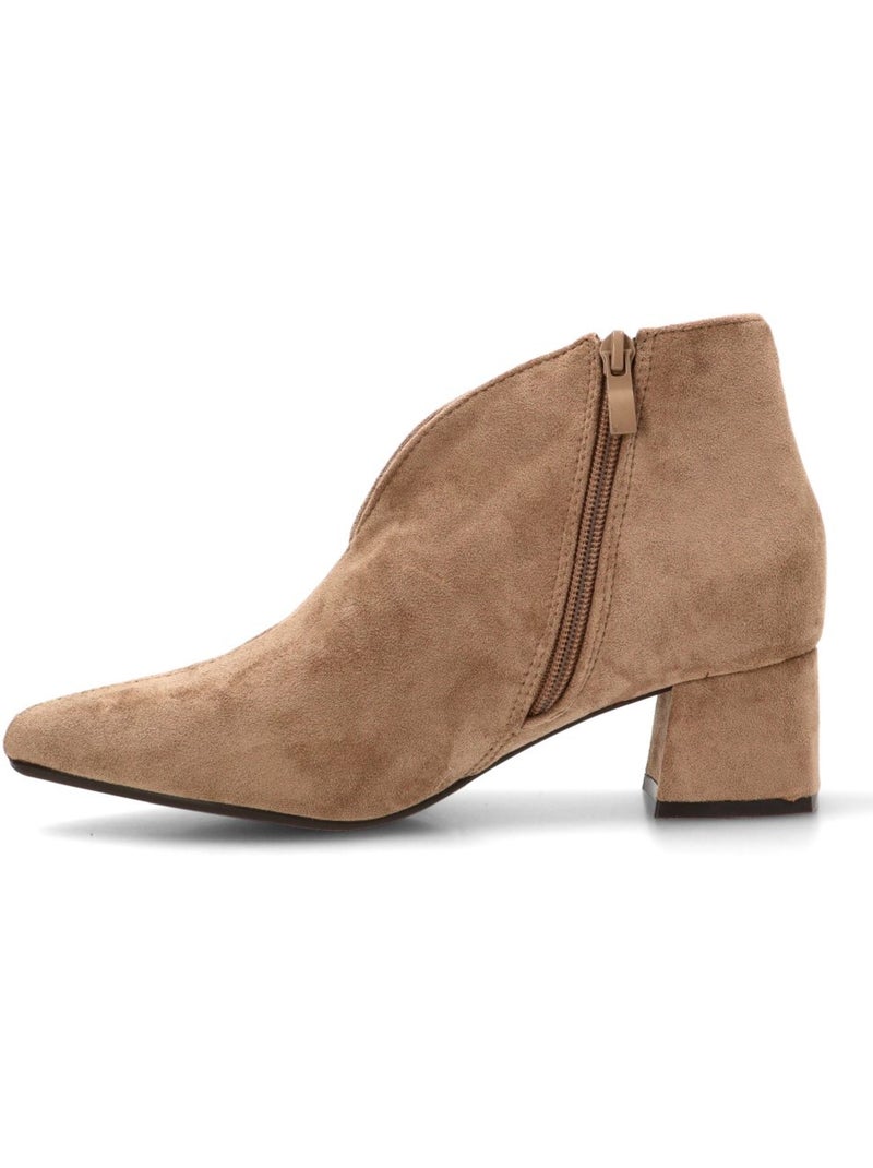 Botin weekend mujer tacón medio - yulia Beige - Kiabi