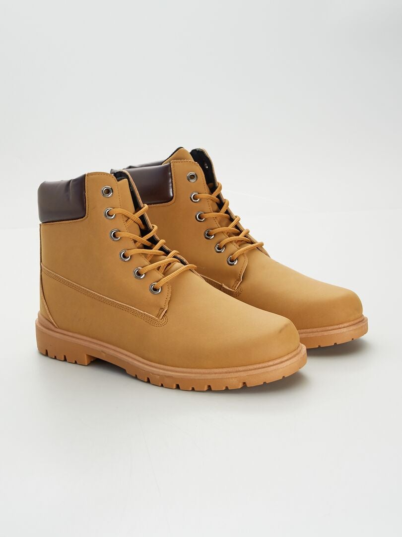 Botines altos con cordones MARRON - Kiabi
