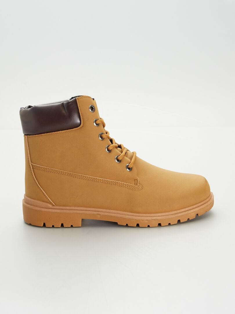 Botines altos con cordones MARRON - Kiabi