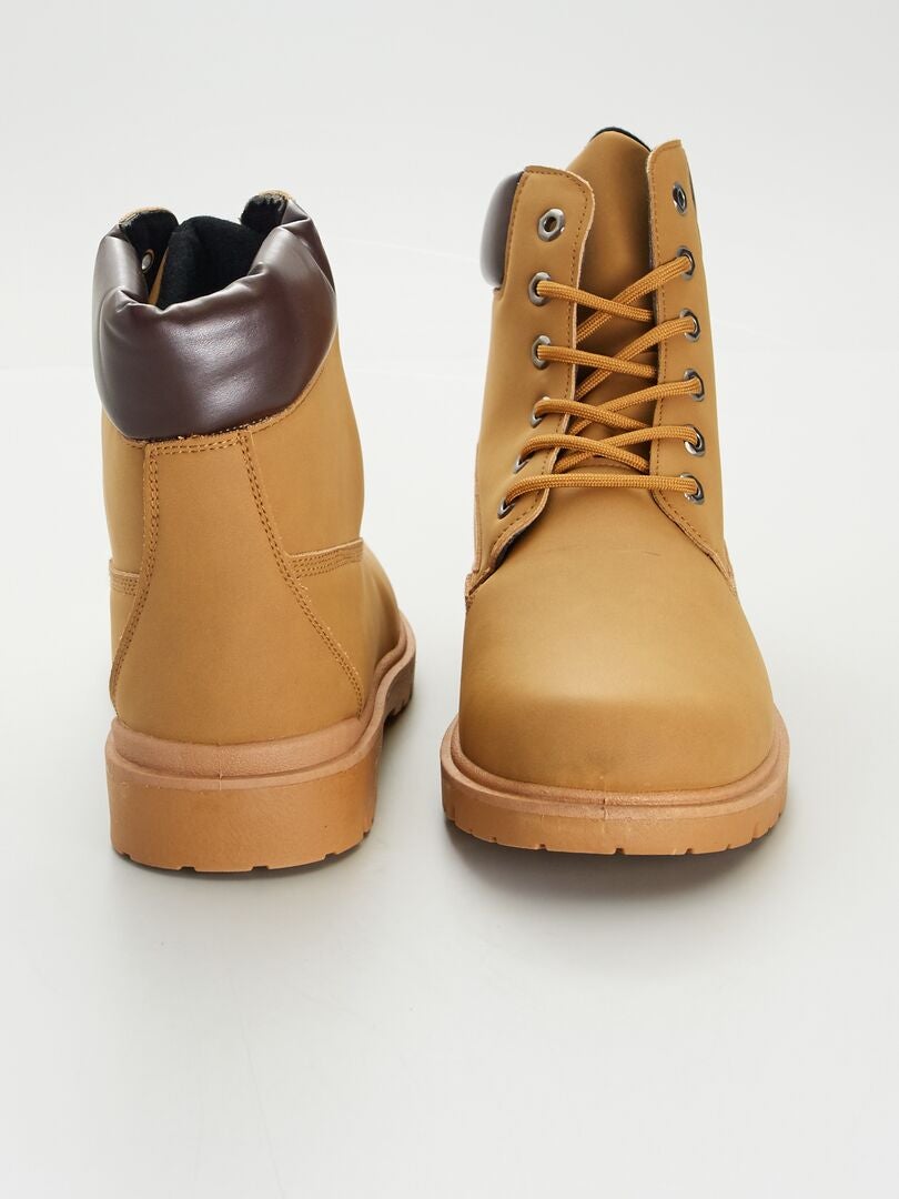 Botines altos con cordones MARRON - Kiabi