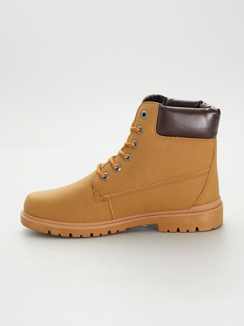 Botines altos con cordones MARRON - Kiabi