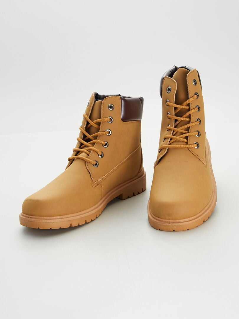 Botines altos con cordones MARRON - Kiabi