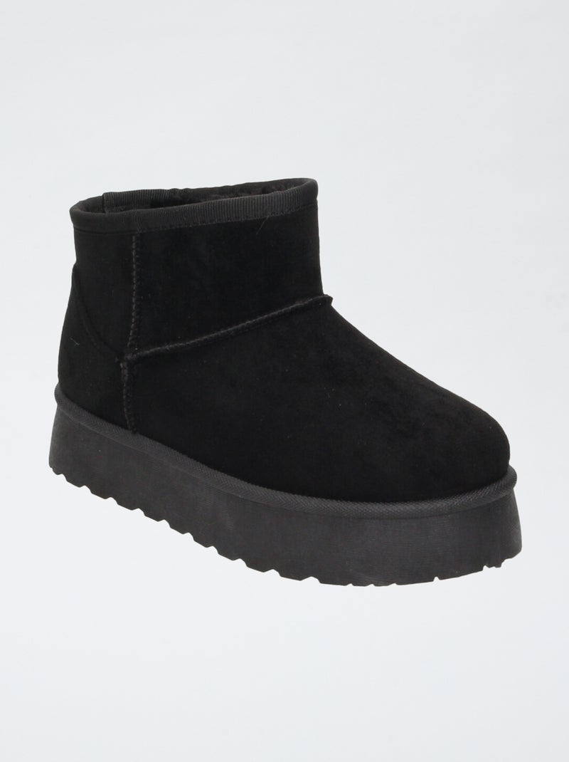Botines bajos de ante sintético Negro - Kiabi