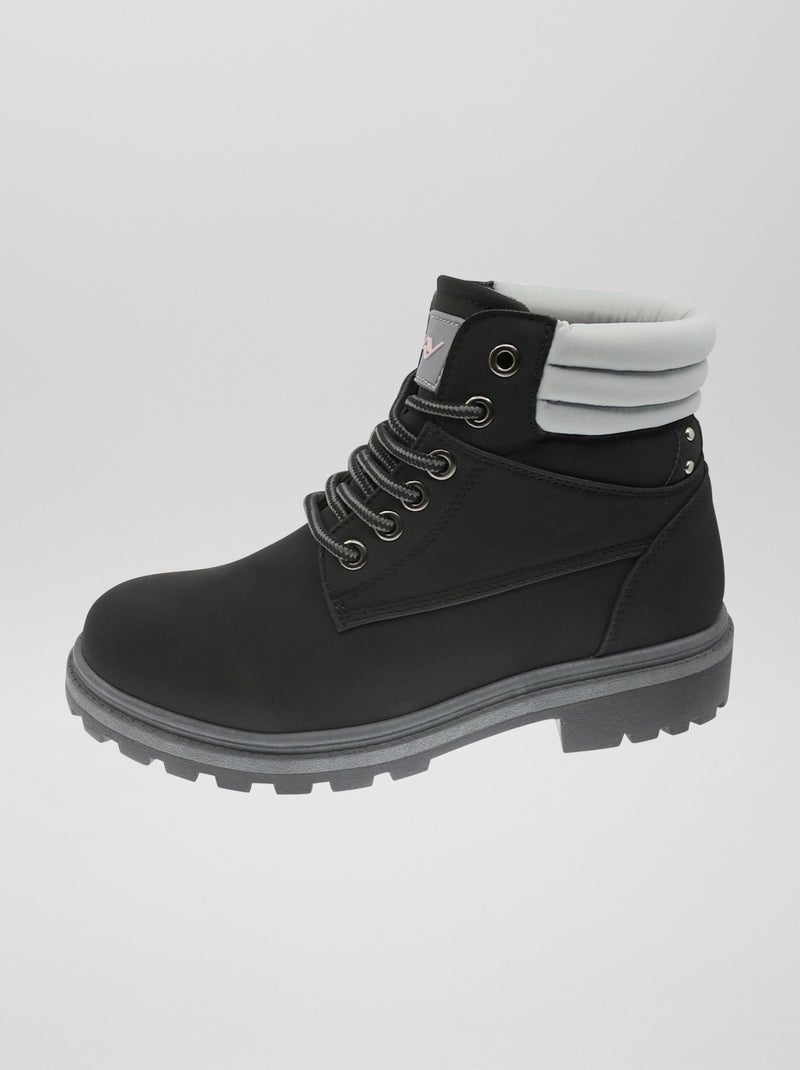 Botines bicolores tipo montañero NEGRO - Kiabi