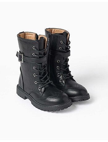 Botines biker con cordones y forro suave