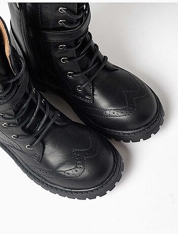 Botines biker con cordones y forro suave