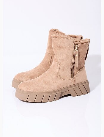 Botines cálidos de ante con cuña - AFIBEL