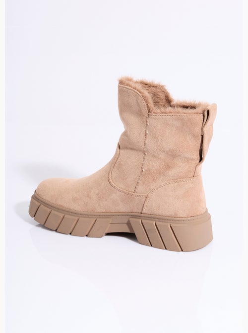 Botines cálidos de ante con cuña - AFIBEL - Kiabi