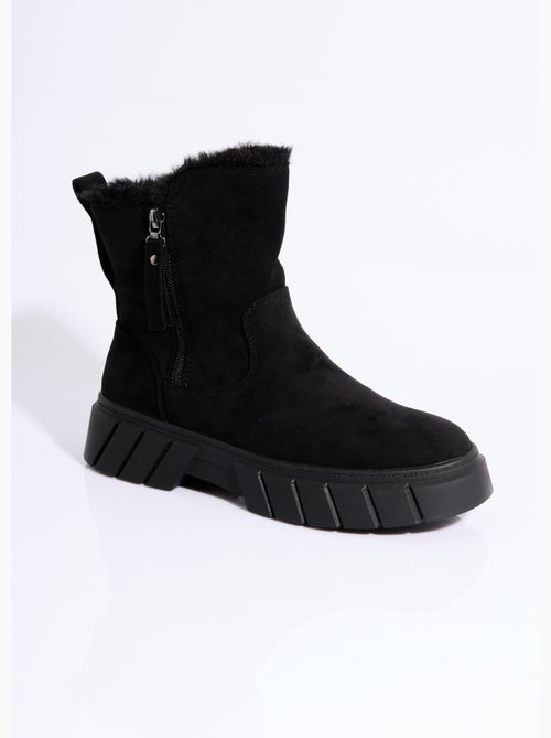 Botines cálidos de ante con cuña - AFIBEL - Kiabi