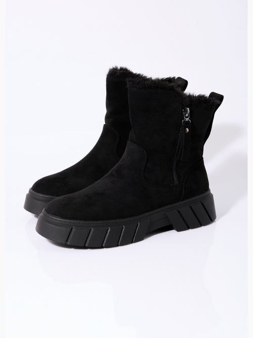 Botines cálidos de ante con cuña - AFIBEL - Kiabi