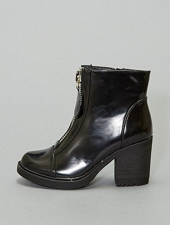Botines charol detalle cremallera - Kiabi