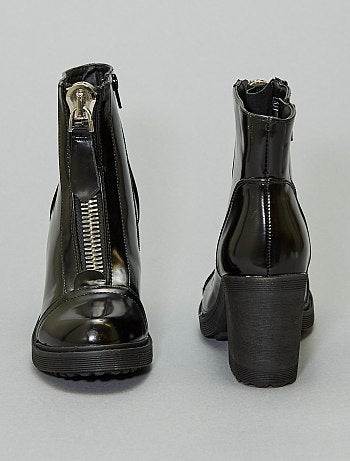 Botines charol detalle cremallera - Kiabi