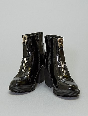 Botines charol detalle cremallera - Kiabi