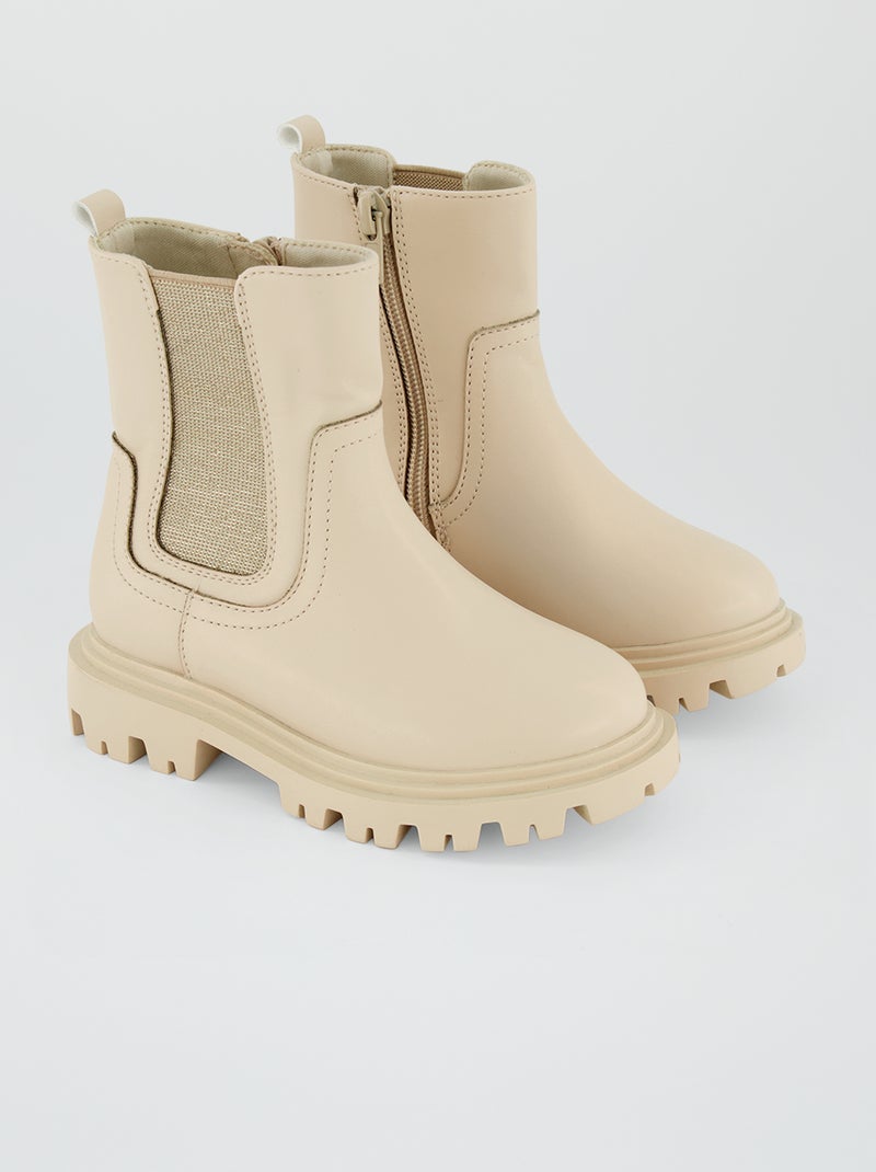 Botines 'chelsea' BEIGE - Kiabi