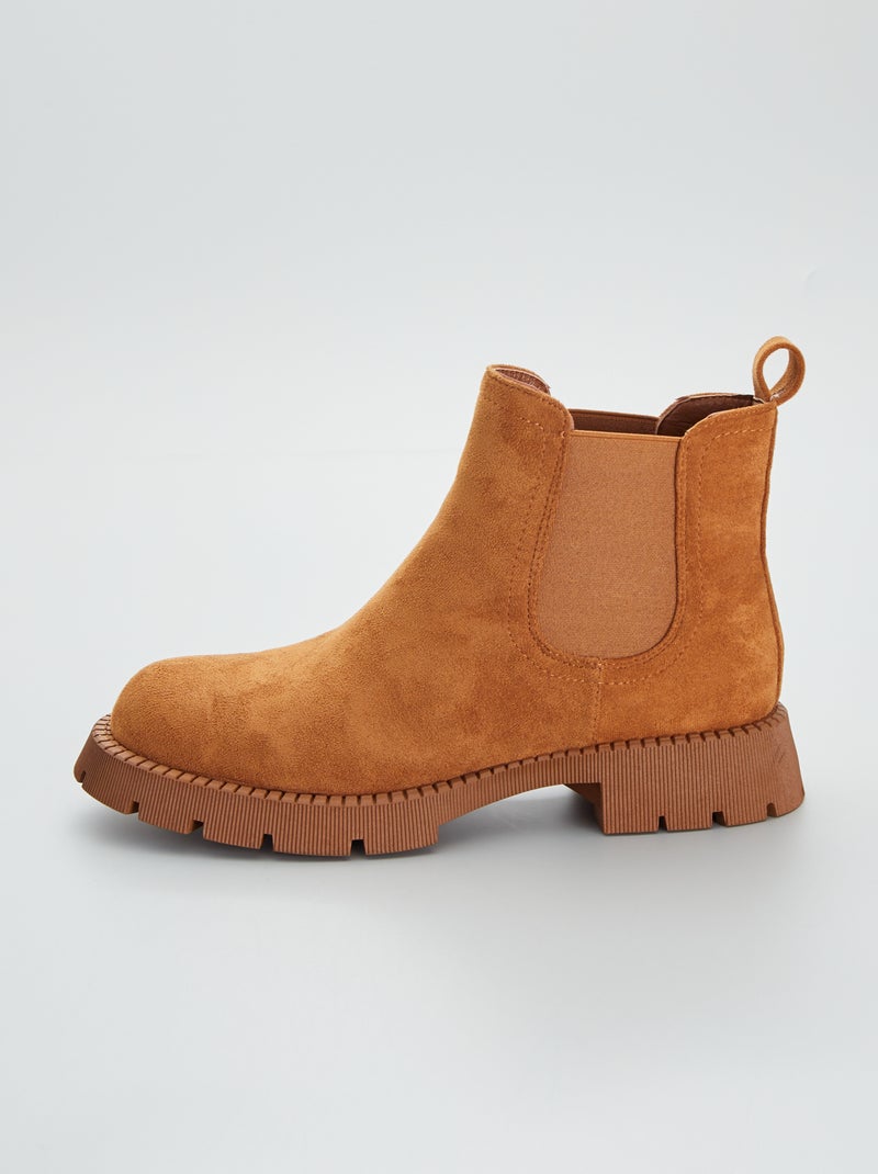 Botines Chelsea con suela dentada camello - Kiabi