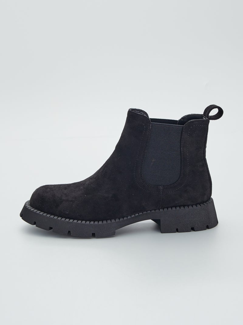 Botines Chelsea con suela dentada negro - Kiabi