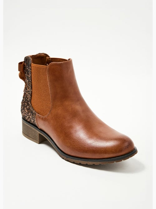 Botines Chelsea con tacón y lazo de lentejuelas - AFIBEL - Kiabi