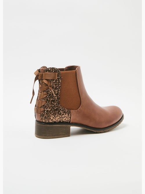 Botines Chelsea con tacón y lazo de lentejuelas - AFIBEL - Kiabi