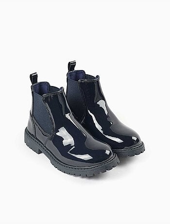 Botines chelsea de charol con suela antideslizante