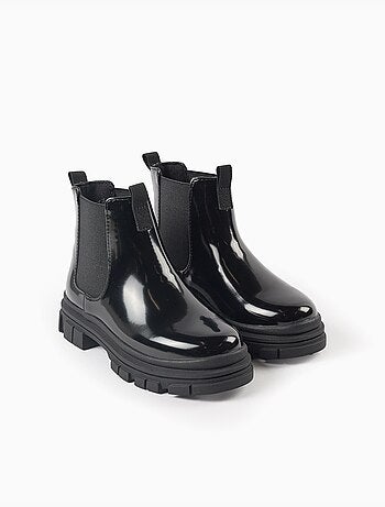 Botines chelsea de charol con suela antideslizante