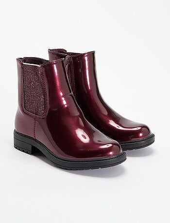 Botines Chelsea de imitación con elásticos brillantes