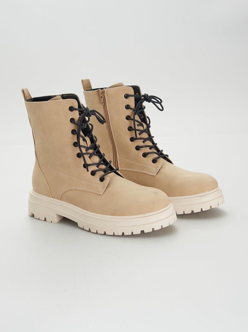 Botines claros caña alta BEIGE - Kiabi
