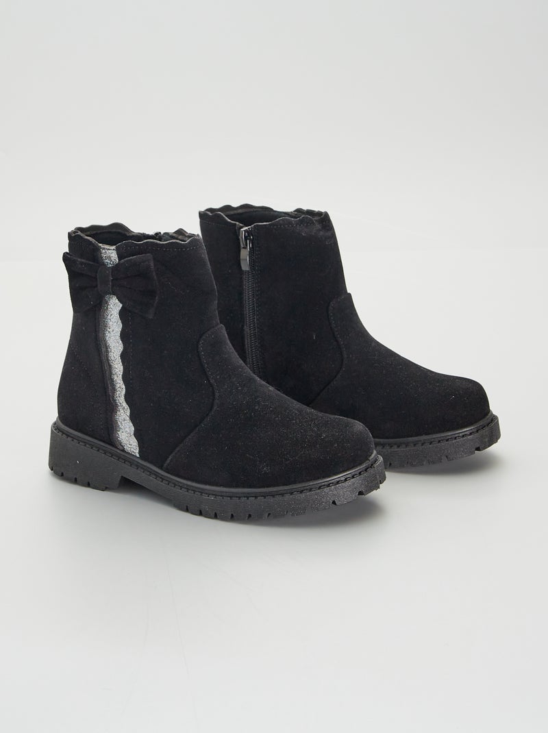Botines con bandas brillantes NEGRO - Kiabi