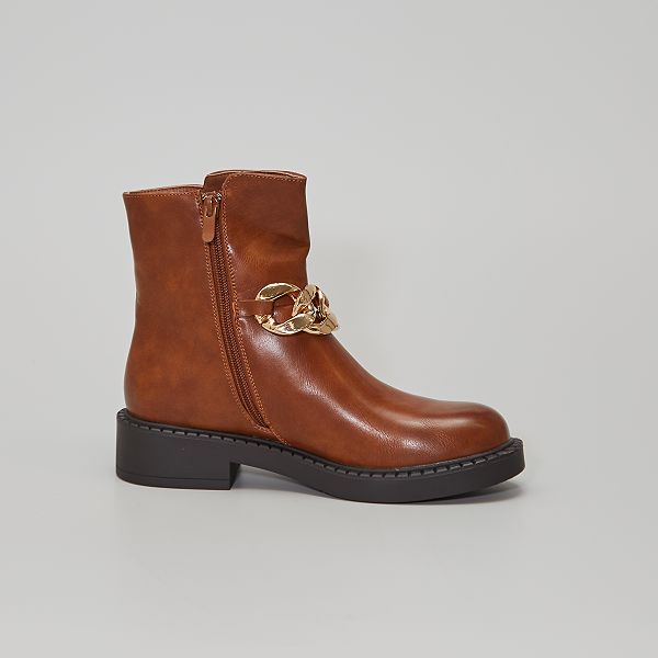 Botines con cadena Mujer talla 34 a 48 - camello - Kiabi - 32,00€
