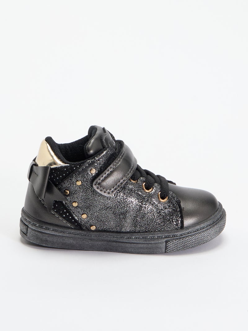 Botines con cierres de velcro y cordones Negro - Kiabi