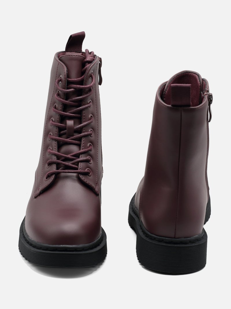 Botines con cordones Burdeos - Kiabi