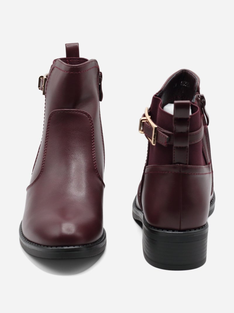 Botines con cremallera Burdeos - Kiabi