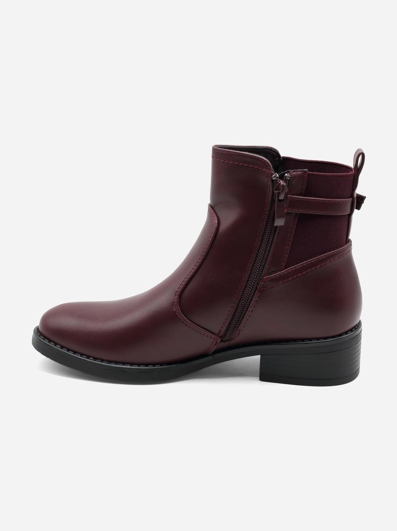 Botines con cremallera Burdeos - Kiabi