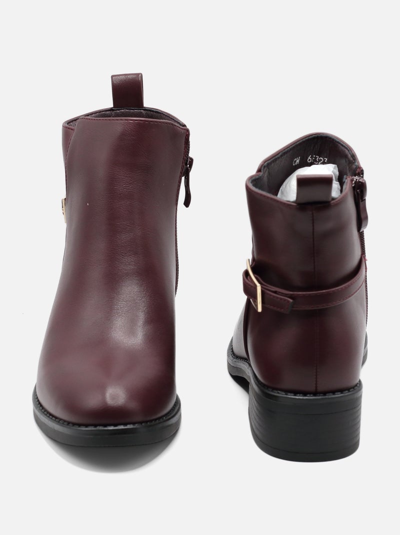 Botines con cremallera Burdeos - Kiabi