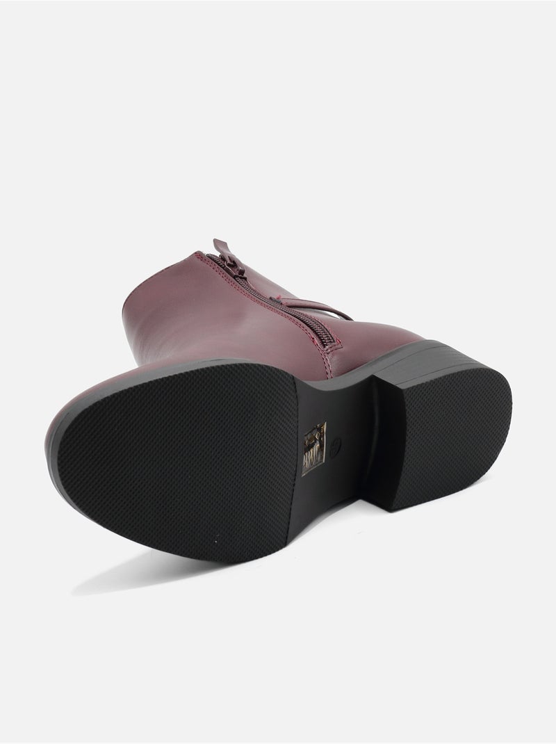 Botines con cremallera Burdeos - Kiabi